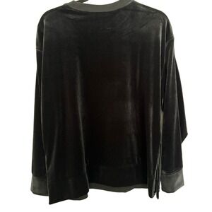 Athleta‎ Black Crew Sweatshirt with Velour Back Medium